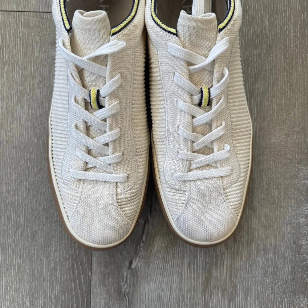 Rothy's The Lace Up Vanilla Low Top Sneaker Women's 9 Mesh Tennis